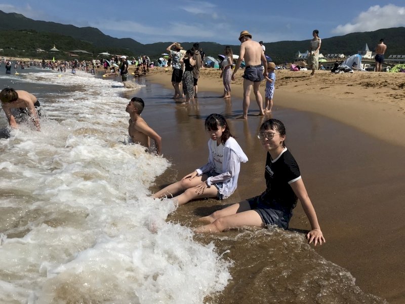 Un día de playa en Taiwán