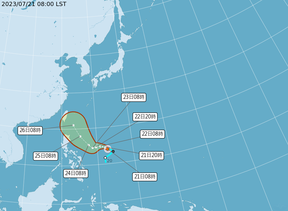 Probable alerta marítima por el tifón Doksuri el próximo martes