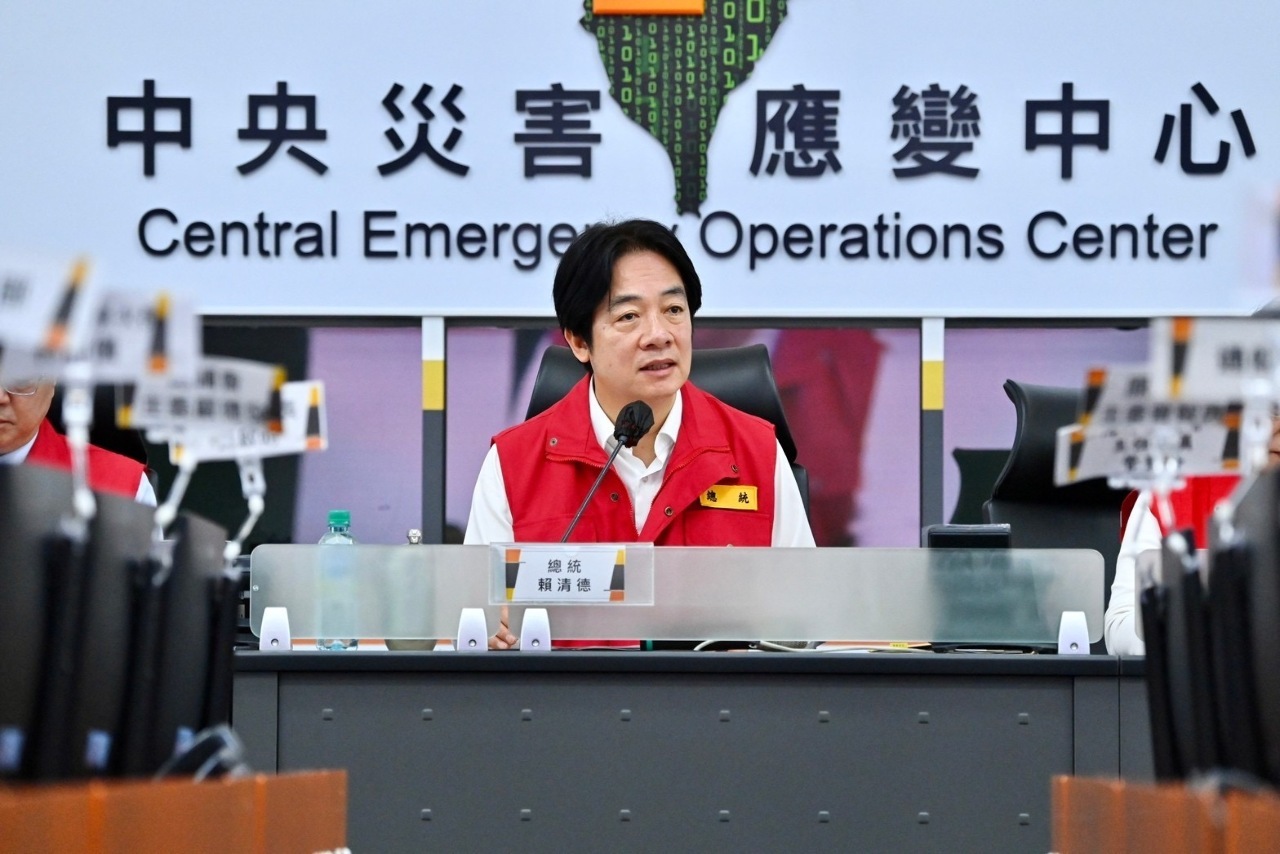 Lai Ching-te evalúa preparación ante tifón Gaemi, ordena evacuaciones en zonas de riesgo y cautela en represas