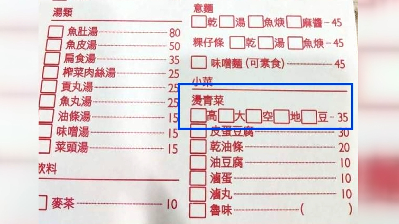 El “código secreto” de los platos de vegetales en Taiwán